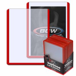 BCW 3 x 4 Inch Topload Card Holder (25 St.) Roter Rand