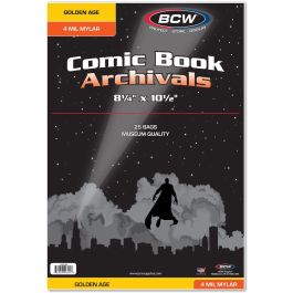 BCW Mylar Golden Comic Book Bags 4-MIL (25 St.)
