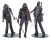 The Walking Dead Bloody 3-Pack Michonne & Pet Zombies Figuren
